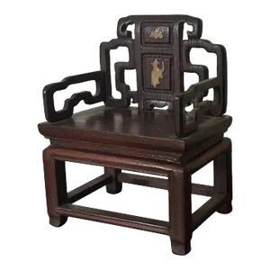 Miniature Antique 19th Century Chinese Carved Wood Scholar's Object - Apprentice, Salesman's Sample or Toy Chair