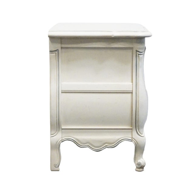 Thomasville Furniture Debussy Collection Off White Painted French Provincial 29" Two Drawer Nightstand 9455-810 For Sale - Image 11 of 12