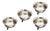 Silver Bowls with Raised Claw Feet, Reliefs and Rim Friezes, Set of 4 For Sale