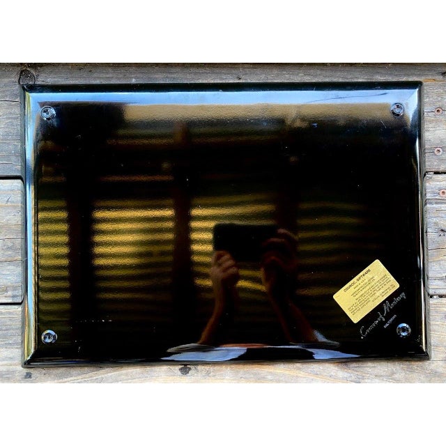 Black Vintage Couroc Pierrot "Heart" Tray – Brass Inlay Black Lacquer Serving Tray by Couroc of Monterey For Sale - Image 8 of 9