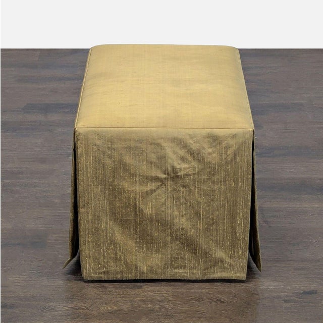 Century Furniture Century Furniture Skirted Silk Ottoman For Sale - Image 4 of 6