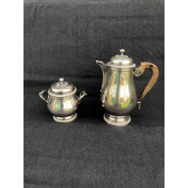 Gallia Silver Plated Coffee Pot and Sugar Bowl from Christofle, 1960s, Set of 2 For Sale - Image 7 of 11