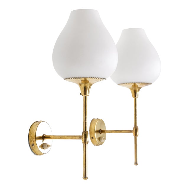 Wall Lights attributed to Bergboms, Sweden, 1950s, Set of 2 For Sale