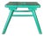 French Brutalist Wooden Stool in Green Paint, 1950s For Sale