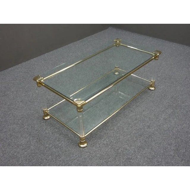 Regency Acrylic Glass and Brass Side Table, 1970s For Sale - Image 4 of 11