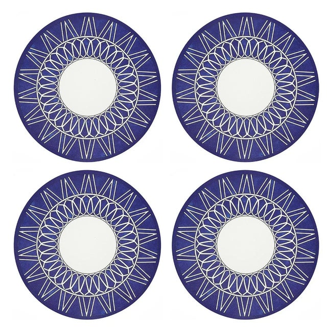 Contemporary Constellations Weave, 16" Round Pebble Placemats, Set of 4 For Sale - Image 3 of 3