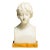 Lovely Small Hand Carved White Marble Statue Sculpture Woman Bust Profile Antique Art Home Decor For Sale