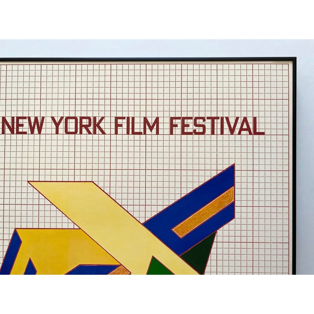 Frank Stella Vintage 1971 Mid Century Modernist Lithograph Print Framed Extra Large " 9th New York Film Festival " Poster For Sale - Image 11 of 18