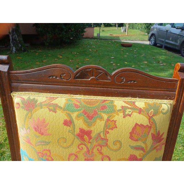 Walnut Armchairs with Silk Upholstery, 1830, Set of 2 For Sale - Image 5 of 16