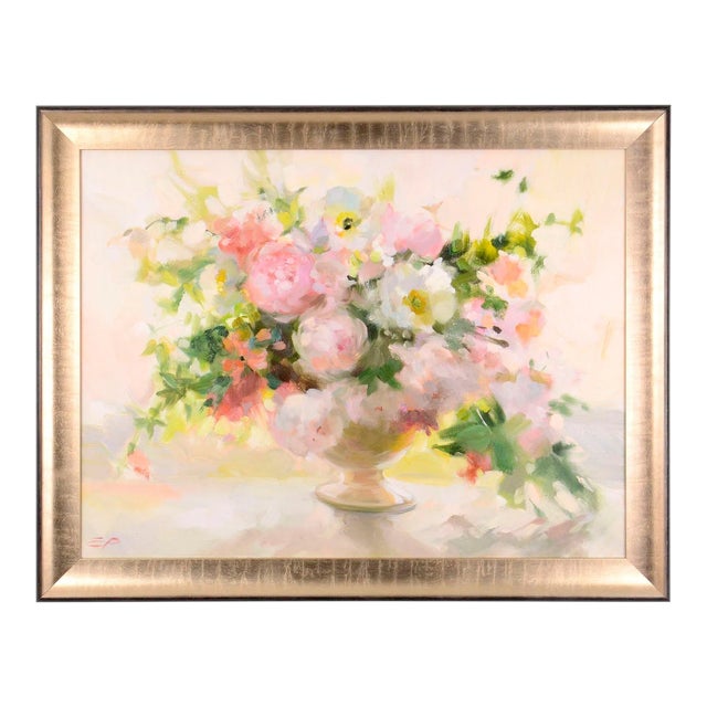 Elena Rezaeva "Floral Still Life" Oil Painting on Canvas For Sale