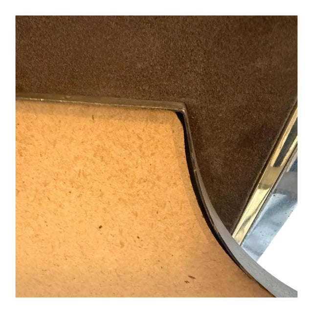 1950s Gio Ponti Style Mid-Century Modern Brass Shield Italian Wall Mirror For Sale