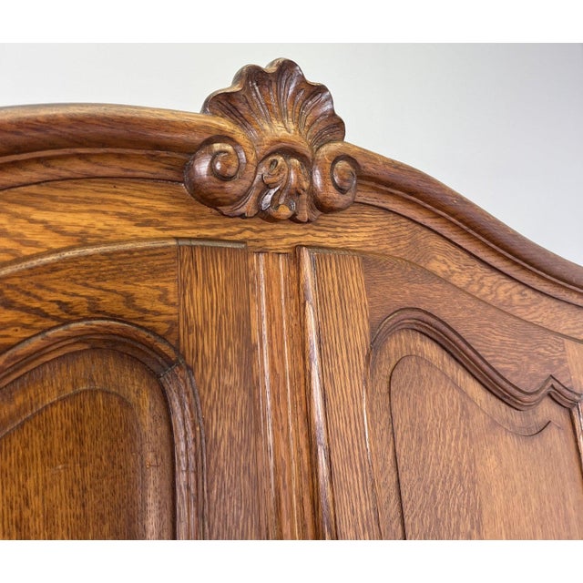 Vintage French Louis XVI Style Wardrobe in Oak For Sale - Image 11 of 15