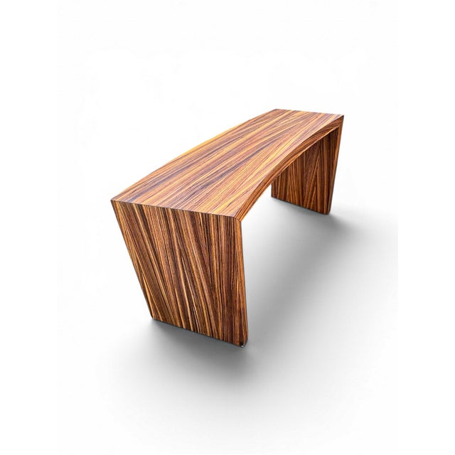 Postmodern Waterfall Desk with Macassar Finish, 1980s For Sale - Image 4 of 13