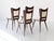 Mid-Century Modern Vintage Italian Beige Skai and Wood Dining Chairs, 1950s, Set of 4 For Sale - Image 3 of 7