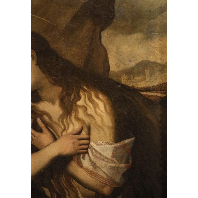 Follower of Luca Cambiaso, Penitent Mary Magdalene, 1600s, Oil on Canvas For Sale - Image 8 of 15
