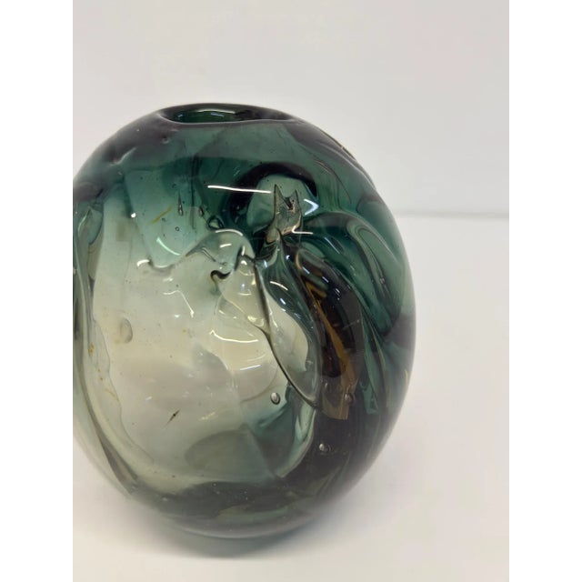 Michael Boylen Biomorphic Modern Hand Blown Glass Vase For Sale - Image 11 of 12