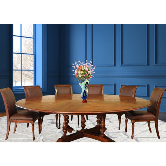 Light Green Large Art Glass Abstract Hour Glass Vase For Sale - Image 8 of 12