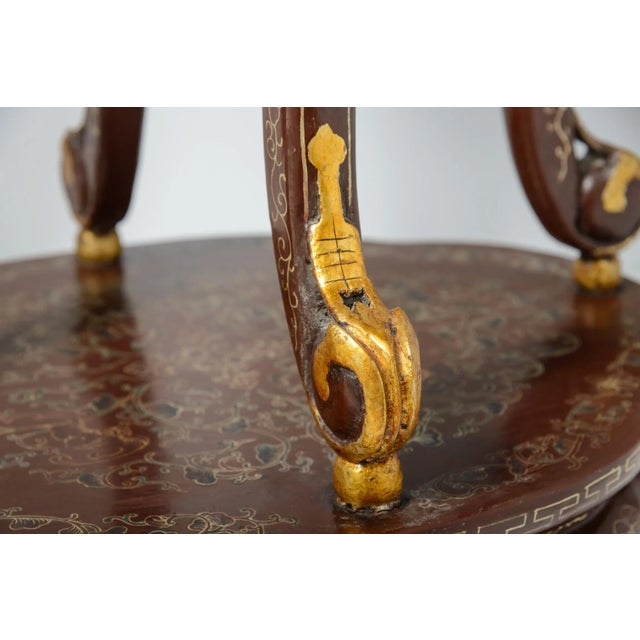 Wood Pair of Chinese Painted & Lacquered Parcel Gilt Chinoiserie Tall Pedestals For Sale - Image 7 of 13