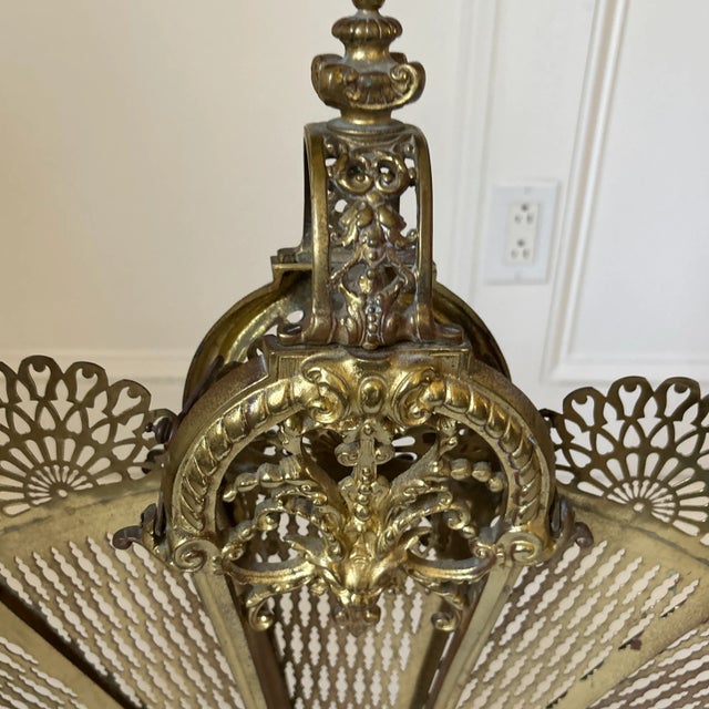 English Late 19th Century Brass Fan Fire Screen From England For Sale - Image 3 of 6
