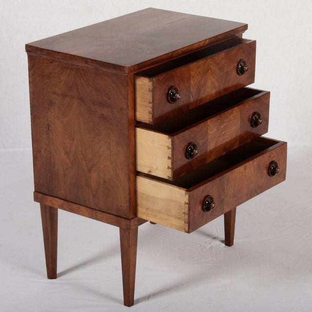 Baroque Small Antique Biedermeier Chest of Drawers in Walnut, 1820 For Sale - Image 3 of 18