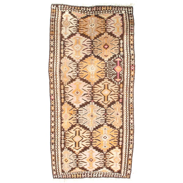 1960s Pasargad NY Antique Persian Shiraz Kilim Rug - 3'10" x 7'11" For Sale - Image 5 of 5