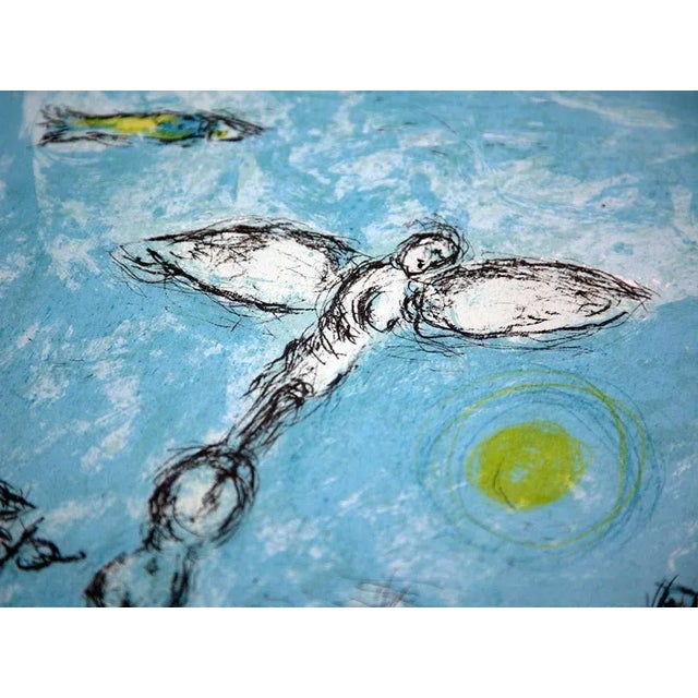 Abstract Marc Chagall Color Lithograph Limited E. No.82 ~"Painter and His Double" W/Frame For Sale - Image 3 of 6