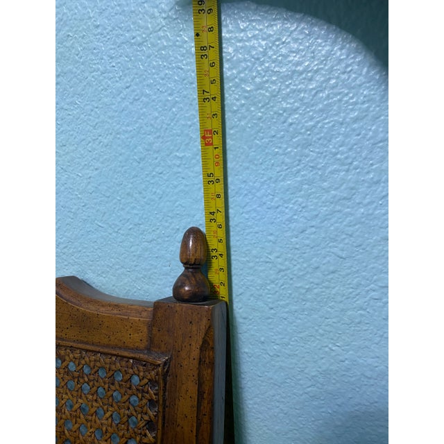 Wood Mid 20th Century Regency Style Kimball Side Chair Cane and Velvet For Sale - Image 7 of 12
