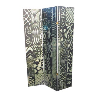 1980S Free Form Design Black And White Screen For Sale