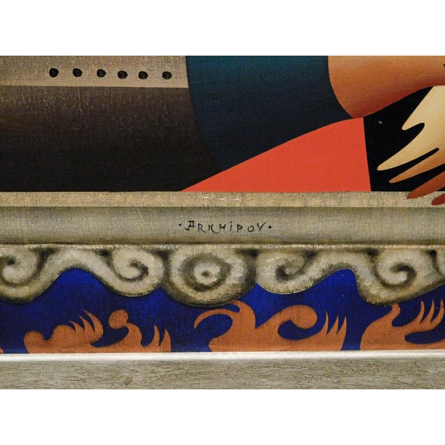 1990s Anton Arkhipov Portrait Russian Original Painting Artwork Art Important Artist For Sale - Image 5 of 7