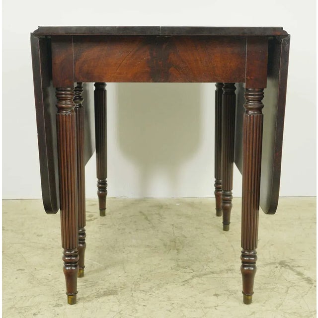 Wood Restored Antique Mahogany Drop Leaf Dining Table For Sale - Image 7 of 9