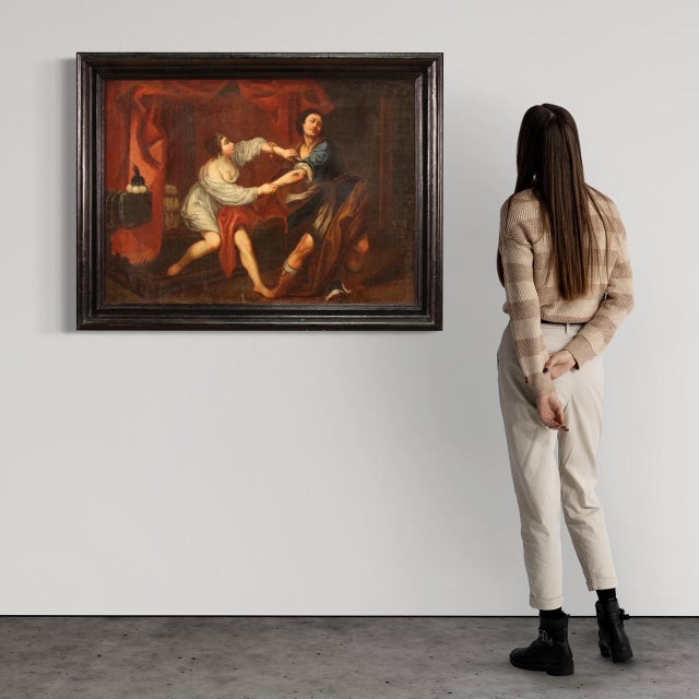 Joseph and and Potiphar's Wife, 1750, Oil on Canvas, Framed For Sale - Image 15 of 16