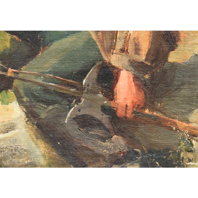 Rudolf Schick, Pipe-Smoking Mountain Farmer, 1800s, Oil Painting on Canvas, Framed For Sale - Image 5 of 9