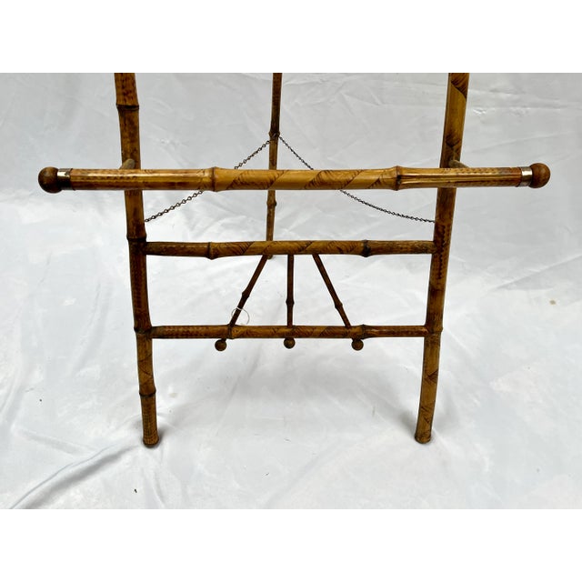 Vintage Scorched Bamboo Folding Floor Easel For Sale - Image 9 of 11