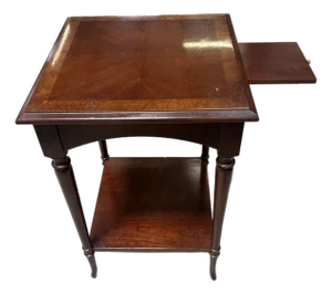 VTG Lane Mahogany Accent Side Table Pull Out Tray