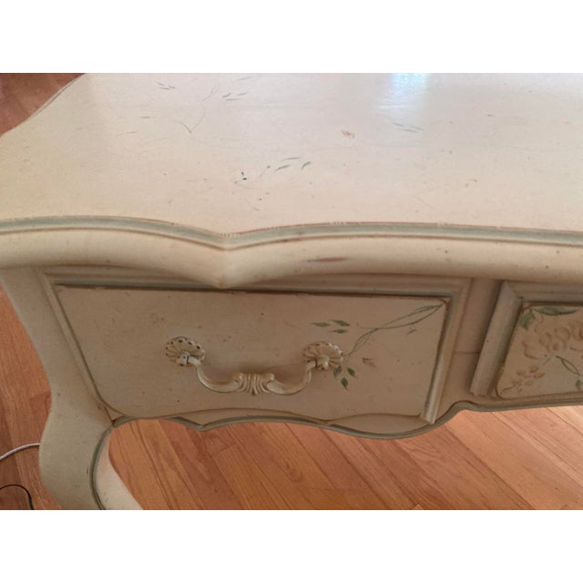 Ethan Allen French Country Birchwood Large Desk For Sale - Image 4 of 17