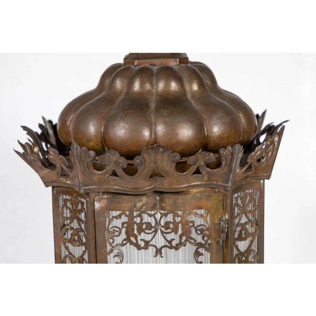 Metal Intricate, 19th Century Venetian Lanterns - A Pair For Sale - Image 7 of 9