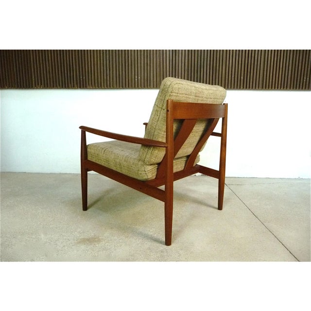 Mid-Century Modern Danish Teak and Wool Easy Chair by Grete Jalk for Cado, 1960s For Sale - Image 3 of 13