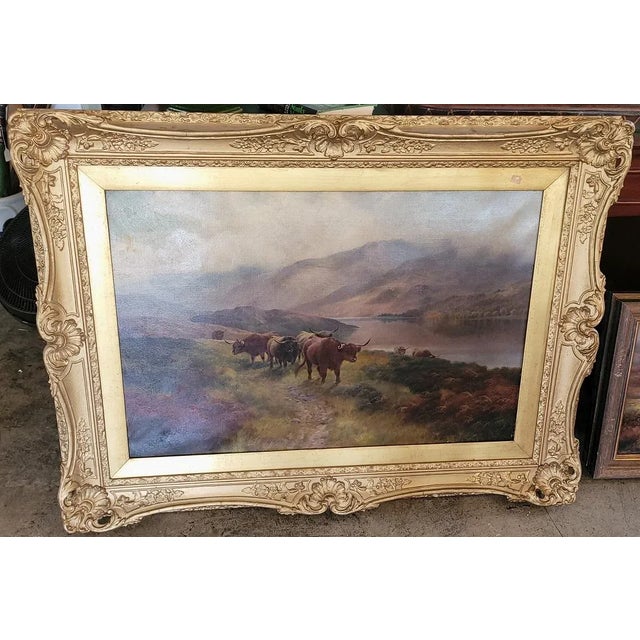 PRESENTING A GORGEOUS and HIGHLY DESIRABLE 19C Oil on Canvas Highland Rovers at Loch Earn by HR Hall. Circa 1890-1900 and...