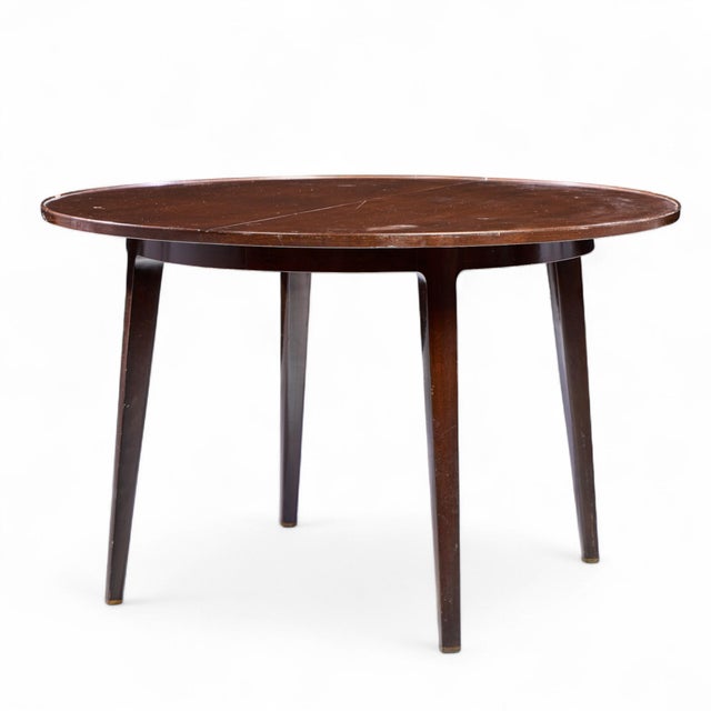 Brown Edward Wormley for Dunbar Mid Century Expanding Dining Table With 2 Leaves For Sale - Image 8 of 14