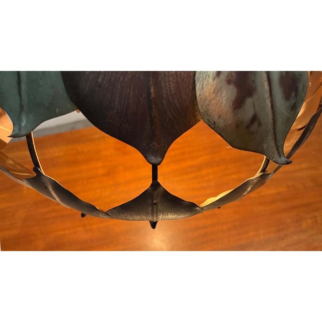 Mid-Century Modern Hollywood Regency Metal Pendant in the style of Hans Kögl, 1960s For Sale - Image 9 of 18