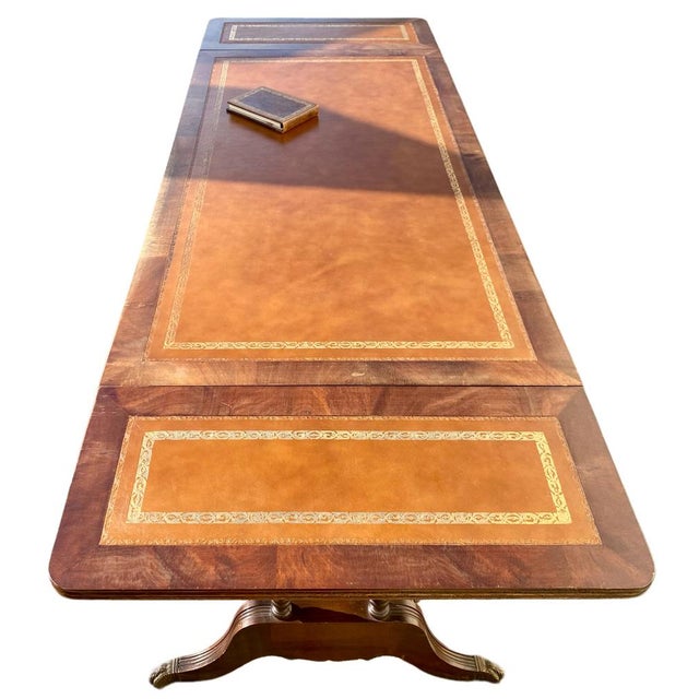 English Desk with Mahogany Extension, 1950s For Sale - Image 10 of 11