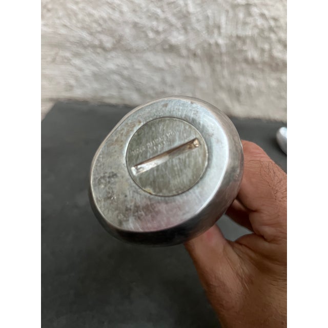 Postmodern Vintage Salt & Pepper Silverplate Shakers Postmodern For Sale - Image 3 of 5