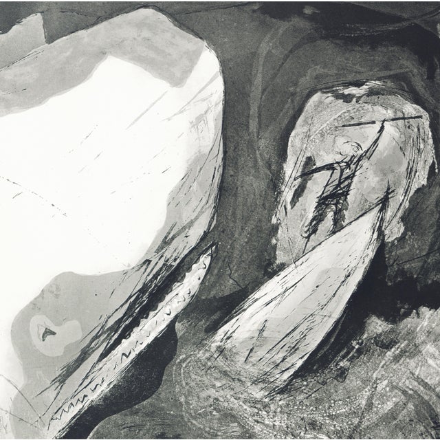 Contemporary 1968 "Moby Dick" Lithograph by Benton Spruance "The Last Thrust" For Sale - Image 3 of 6