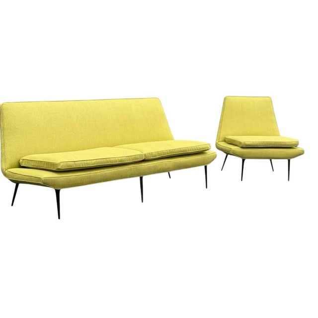 A rare and striking Contessa "Metronome" seating set Attributed to Carl Otto for Heywood-Wakefield, one of the most...