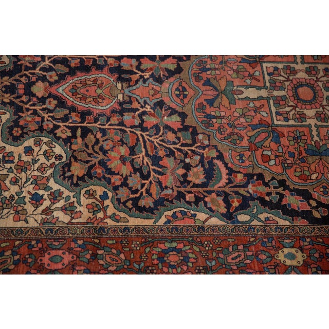 1920s Antique Persian Farahan Sarouk Roundel Medallion Wool Rug For Sale - Image 9 of 14