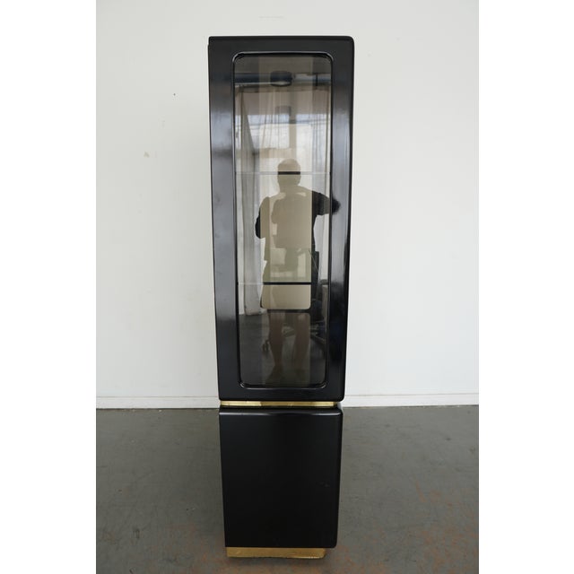 Hollywood Regency Vintage Milo Baughman Smoked Glass China Cabinet, Attributed For Sale - Image 3 of 10