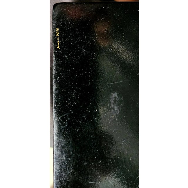 Black Russian Palekh Vintage Fine Black Lacquer Covered Box For Sale - Image 8 of 12