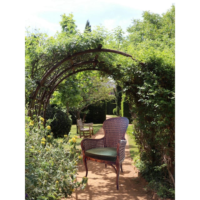 Vintage French Double Caned Wicker Armchair / Side Chair For Sale - Image 12 of 15