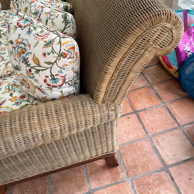 Wood 1980s Henry Link Rattan Sofa For Sale - Image 7 of 10