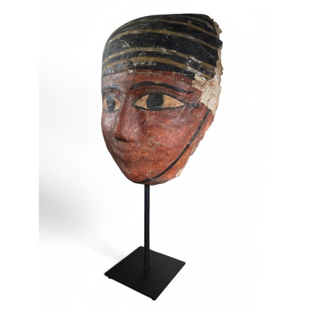 Ptolemaic Egyptian Cartonnage Mask For Sale - Image 12 of 18